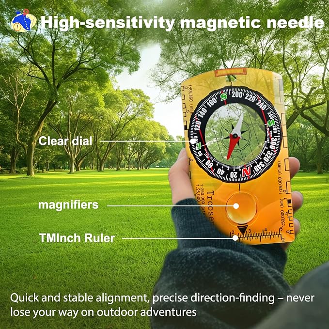 Outdoor Compass with Adjustable Declination, Navigation and Survival. - Image 3