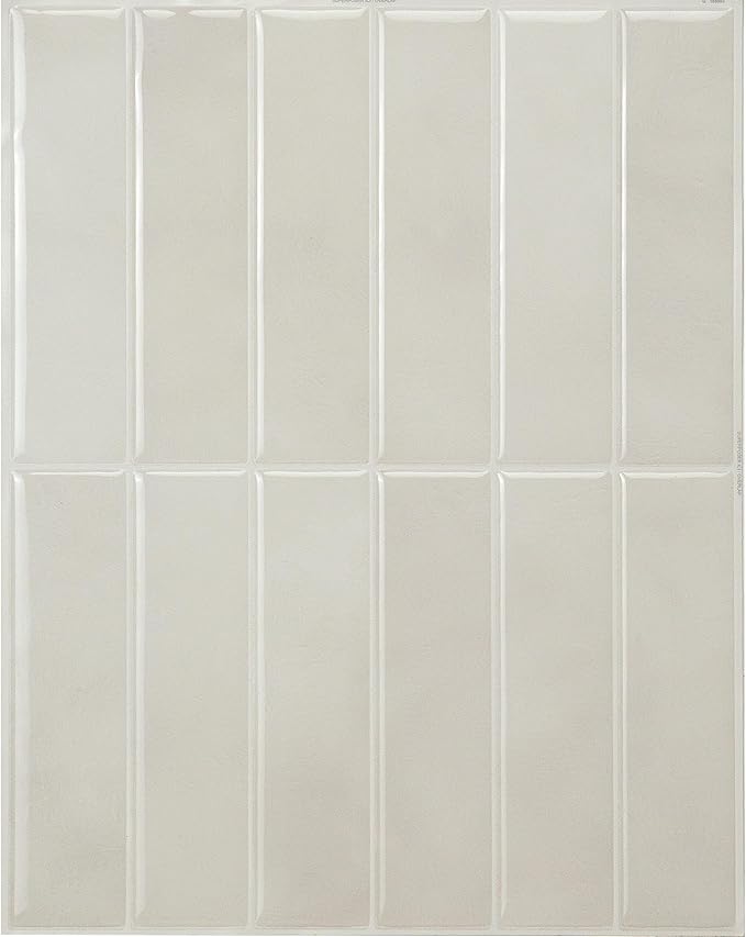 SMART TILES Peel and Stick Backsplash - 5 Sheets of 11.43" x 9" - 3D Adhesive Peel and Stick Tile Backsplash for Kitchen, Bathroom, Wall Tile