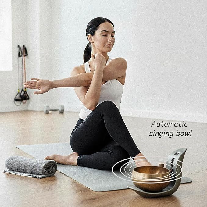 Automatic Singing Bowl – Hands-Free Sound Healing Bowl for Meditation, Yoga, Mindfulness, Energy Healing, Deep Relaxation & Sleep,Auto-Striking Himalayan Singing Bowl with Resonant Tone