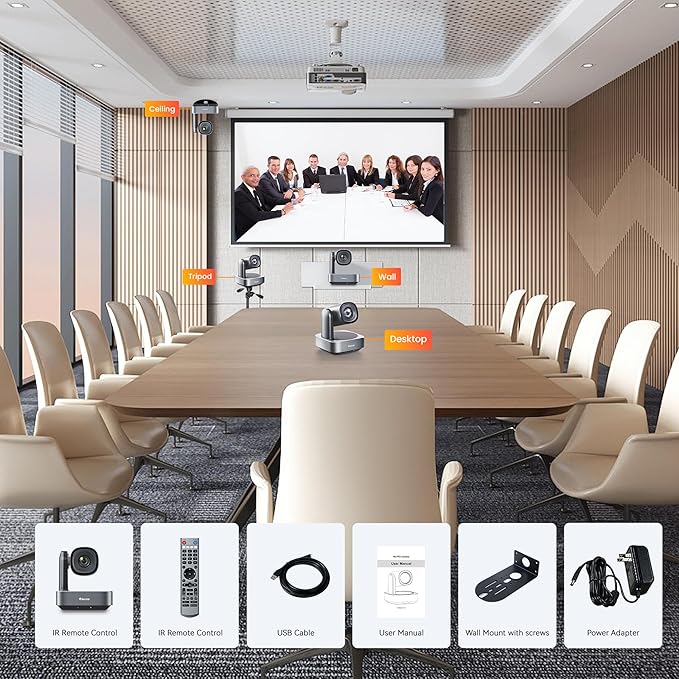 PTZ Camera with 20X Optical Zoom HDMI/USB3.0 Wide View Angle 1080P for Video Conference Meeting Church Live Streaming Education Works with Zoom Webex OBS YouTube Red Dot Design Winner