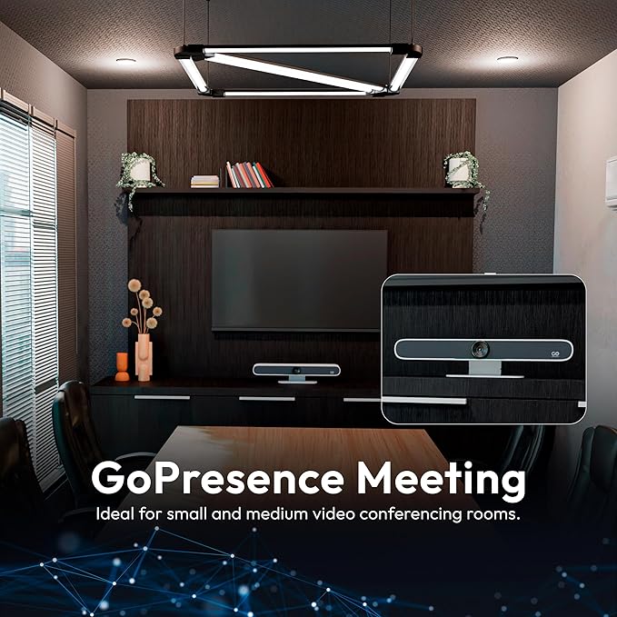 GoPresence 4K Ultra HD Meeting Bar – All-in-One Video Conferencing System with 120° Wide-Angle Lens, 6 Mics with 20ft Pickup Range, Dual Speakers, Plug-and-Play USB for Zoom/Teams/Meet – Medium Rooms
