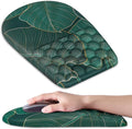 BOCHEERY Ergonomic Mouse Pad Wrist Support,Upgrade Mousepad with Massage Design,Non-Slip PU Base Desktop Mouse Pads for Pain Relief, Computer, Office & Home,12 x 8 in（F-Leaf Green）
