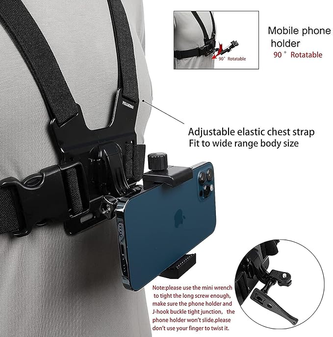 PellKing Mobile Phone Chest Strap Harness Mount Head Strap Holder Kit - Image 4