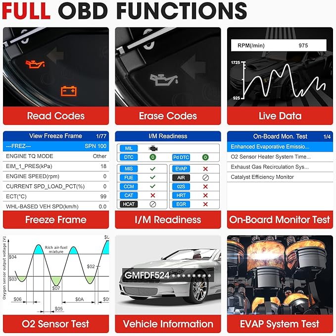 Autel AL539B OBD2 Scanner, 3-in-1 Code Reader Battery Tester Avometer for 12 Volts Batteries, Full OBDII Diagnosis and Circuit Starting & Charging Systems Test, All Enhanced Ver. of AL519 AL539