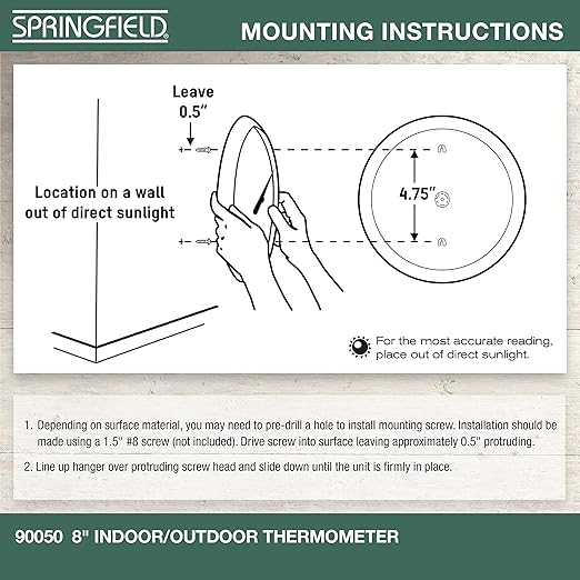 Springfield Indoor Outdoor Big and Bold Dial Thermometer, Wireless Thermometer - Image 5
