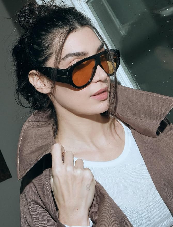 Oversized Retro Aviator Sunglasses - Image 3
