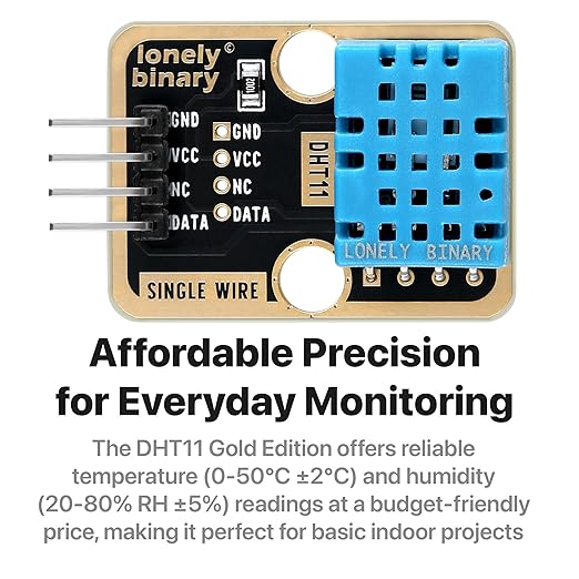 Lonely Binary 6pcs DHT22 DHT11 Gold Edition Digital Temperature Humidity Sensor Set AM2302 Weather Station Monitor for Arduino ESP32 S3 Raspberry Pi Project