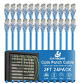 2 Feet Cat6 Patch Cables, Solid Pure Copper Patch Cord, Cat 6 Ethernet Cable by CatBose