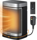 DREO Space Heater for Bathroom and Indoor, Portable Heater, 1500W Safe and Quiet PTC Ceramic Heater, 41-95°F Digital Thermostat, 70°Oscillating, Remote, ALCI Safety Plug, 12h Timer, 5 Modes