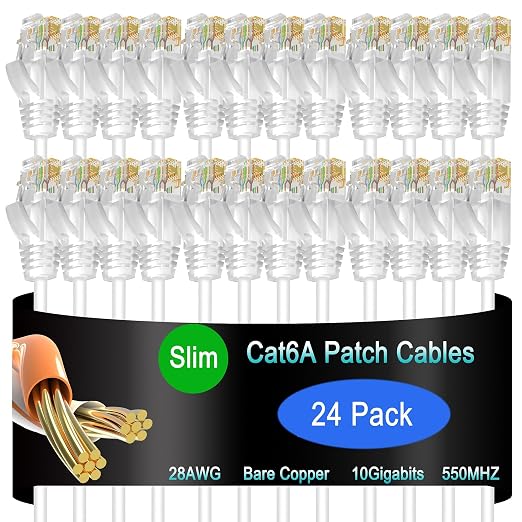 Cat6a Slim Ethernet Patch Cable 5 ft, Cat6a Patch Cable by Lysymixs