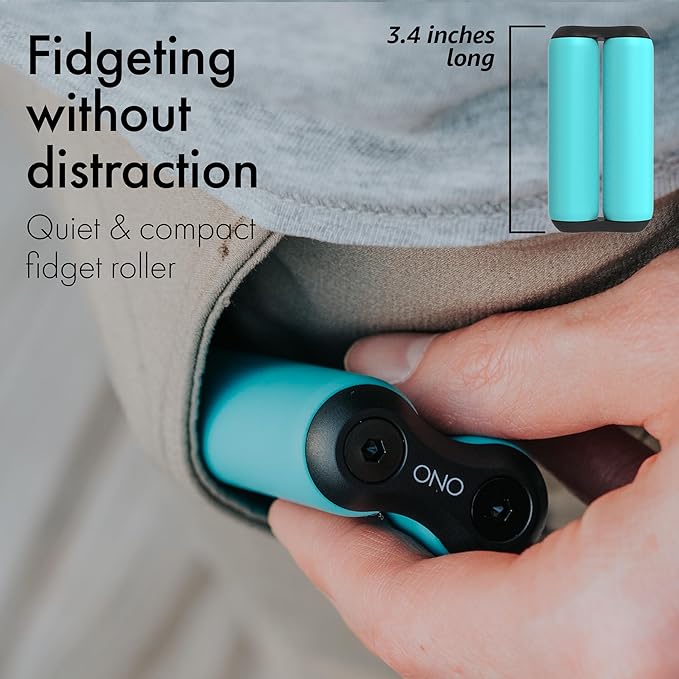 ONO Roller - Handheld Fidget Toy for Adults | Help Relieve Stress, Anxiety, Tension | Promotes Focus, Clarity | Compact, Portable Design (Teal, Full Size - ABS Plastic)