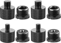 IXTECH Mic Stand Adapter Set - 8 Piece Metal Mic Stand Adapter Kit - 3/8 to 5/8 & 1/4 to 5/8 Female to Male Thread Adapter - Boom Arm Adapter (2)