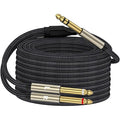 ZTOXLR 1/4 inch TRS Stereo Y-Splitter Insert Cable, 1/4 Inch Male Jack to Dual 1/4inch(6.35mm) Male TS Mono Breakout Cable Audio Patch Cord (26FT)