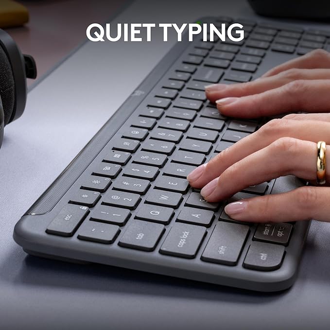 Logitech Signature Slim K950 Wireless Keyboard, Sleek Design, Switch Typing Between Devices, Quiet Typing, Bluetooth, Multi-OS, Windows, Mac, Chrome - Graphite