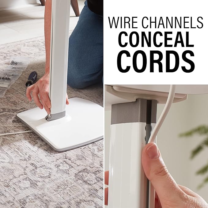 Sanus Height Adjustable Speaker Stand for Sonos Era 300™ - 17" Height Adjustment Sonos Stand Includes Carpet Spikes & Rubber Pads - Easy DIY Install Comes w/All Hardware - White