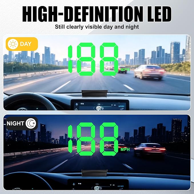 SINGARO Heads up Display for Cars, USB Plug Digital GPS HUD Speedometer - Image 3