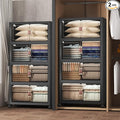 Extra Large Stackable Storage Bins with Lids & Wheels, 1344QT-168QT/42GAL*8Pack Foldable Collapsible Closet Organizers Dark Storage Cabinet with Doors for Bedroom Dorm