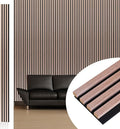 NeatiEase Wood Wall Panels, 9 Feet Acoustic Slat Wall Panels for Interior Wall Decor and Noise Reduction, Decorative Slat Wall Paneling, Natural Walnut, 6-Piece