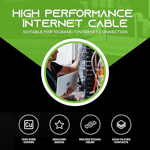 GEARit Cat 6 Ethernet Patch Cable 1 ft Blue - Image 2