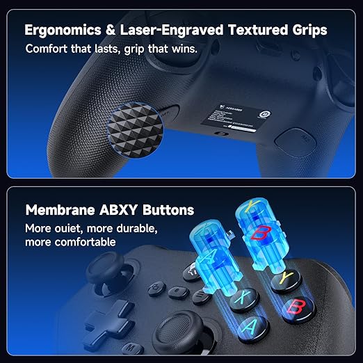 AceGamer Pluto 2.4G Wireless Bluetooth Controller for PC/Switch/Switch 2/iOS/Android/Steam,TMR Joysticks,Hall Effect Triggers,4-Motors Vibration,1000Hz Polling Rate,Force-balanced Lever Bumpers,Pragrammable Back Buttons