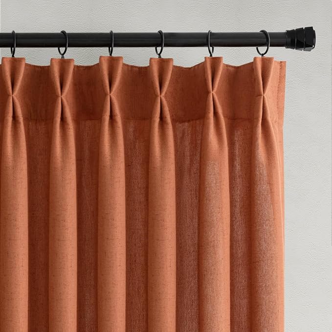 Memory Trained Pinch Pleated Curtains 96 Inches Long, Viral Linen Pinch Pleat - Image 2
