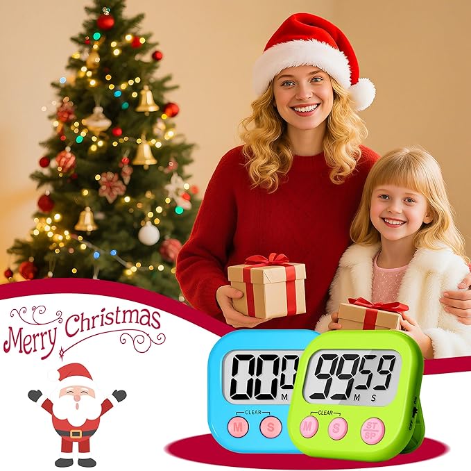 ZILLEEN Classroom Timer for Kids Teachers 12 Pack Digital Tmers, Blue & Green