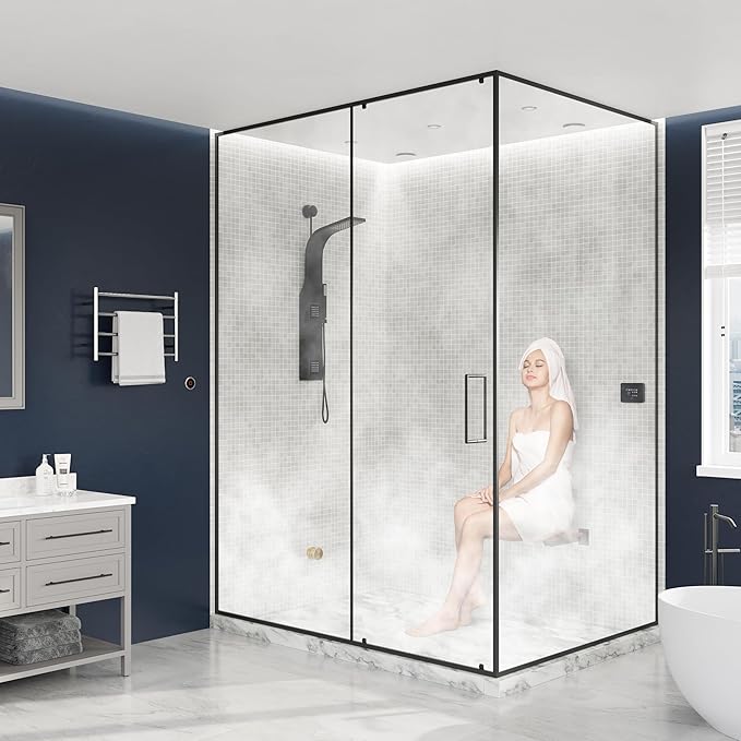 SteamSpa Executive 12 KW QuickStart Acu-Steam Bath Generator Package with Built-in Auto Drain and Install Kit in Polished Gold, Steam Generator Kit with Dual Control Panel Steamhead 240V EXT1200GD-A