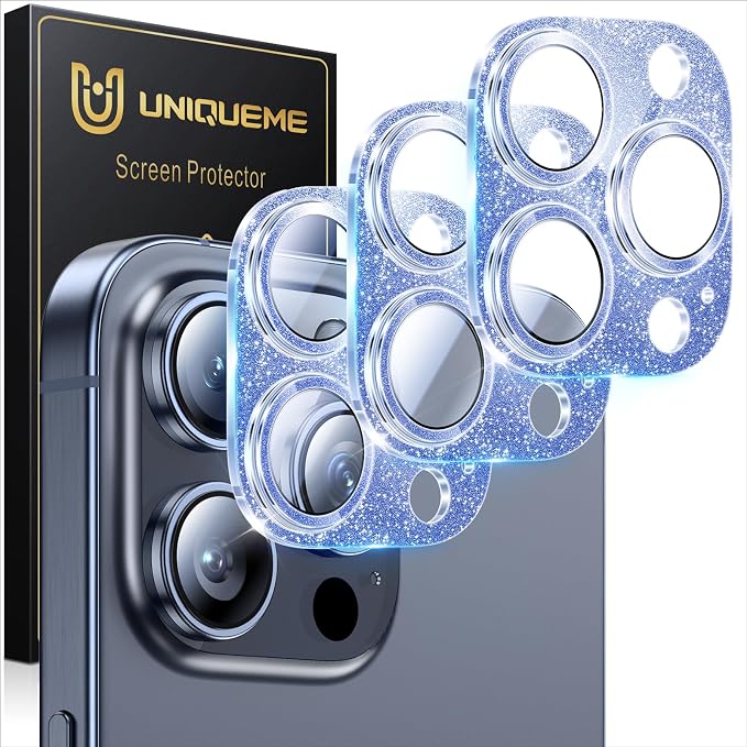 UniqueMe for 3 Pack iPhone 15 Pro/iPhone 15 Pro Max Camera Lens Protector by UniqueMe