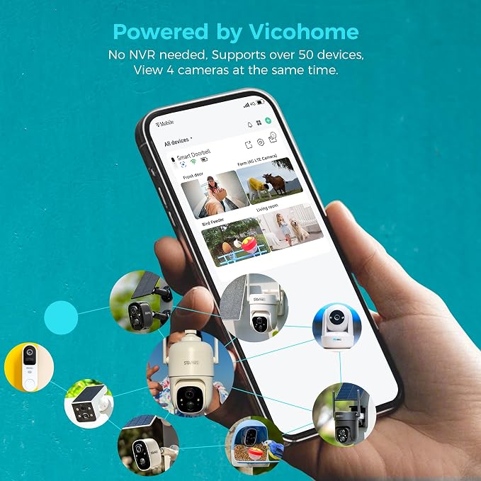 Vicohome 2CQ1 AI 2K Solar Security Camera Wireless Outdoor, Battery Powered - Image 2