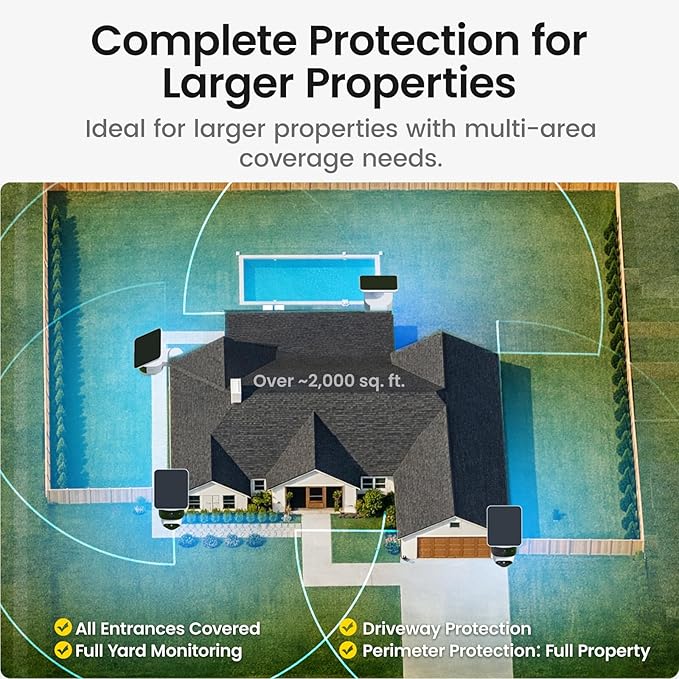 aosu T2 Pro Solar Security Cameras Wireless Outdoor, 4 Cam Kit, 3K Dual Cam No - Image 2