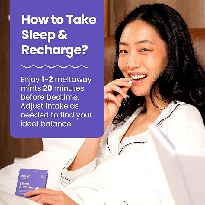 Neuro Sleep & Recharge Meltaway Mints - Contains Melatonin 1 mg, Chamomile & Elderberry - Travel Aid for Nighttime Relaxation & Healthy Sleep Cycle - Mixed Berry, 72 ct