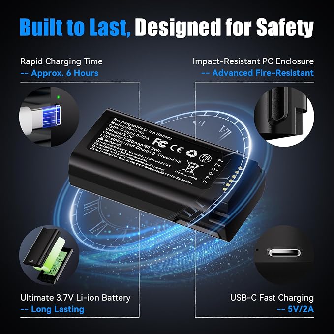 Fulpower 1-Pack 7000mAh High Capacity Rechargeable Battery Compatible - Image 6