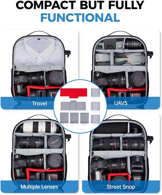 BAGSMART Camera Bag for DSLR, Waterproof Camera Backpacks for Photographers - Image 7