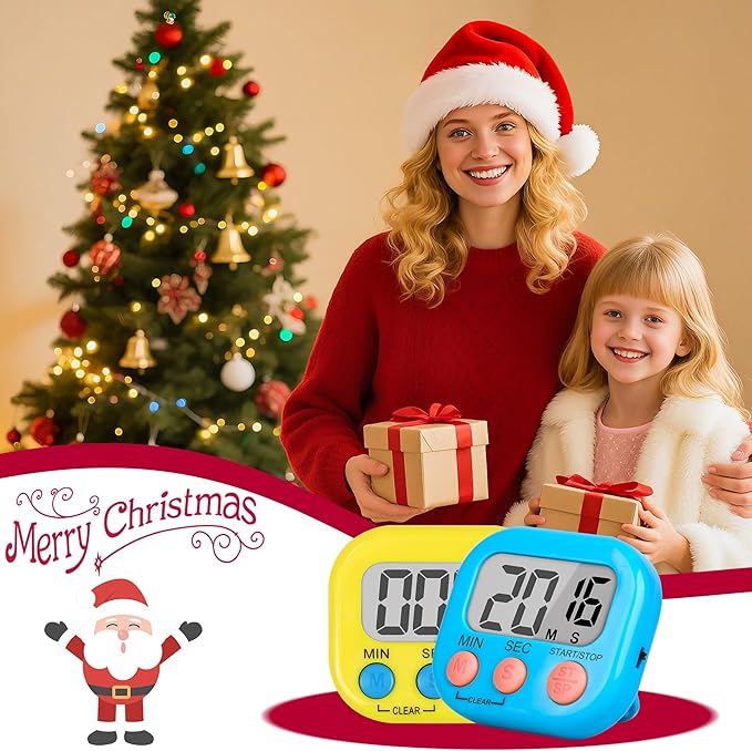ZILLEEN Classroom Timer for Kids Teachers 2 Pack Digital Timers, Blue & Yellow