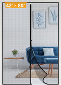 yotache Magnetic Screen Door Fits Door Size 42 x 80, Screen Size 44" x 81" Strong Magnet for Walk Through Sliding Door Black