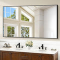 Black Bathroom Mirror for Wall, 60x36 Inch Rectangle Mirrors with Metal Frame, Large Modern Vanity Wall Mirror for Bathroom Living Room, Entryway Hangs Horizontal or Vertical