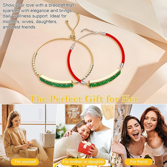 Smart Bracelet for Women, Jewelry Fitness Tracker with 2 Bands, Heart Rate & SPO₂ Monitor, Stress & Sleep Tracking, Step & Calorie Counter, 5ATM Waterproof for iOS & Android, No Subscription, Green