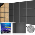BSHEAD 10 pcs 165dtex Microfiber Acoustic Panels ，Self-Adhesive Soundproof Wall Panels, 12 x 12 x 0.4 in Sound Proof Foam Panels for Walls, High Density, Noise Dampening Panels for Home Studio（Black）