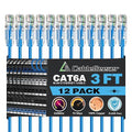 CableGeeker Patch Cables Cat6a 3ft Slim, Cat6 Ethernet Patch Cable 10G Support by CableGeeker