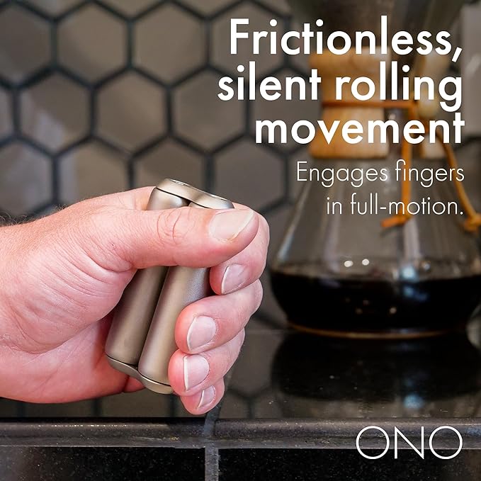 ONO Roller - Handheld Fidget Toy for Adults | Help Relieve Stress, Anxiety, Tension | Promotes Focus, Clarity | Compact, Portable Design (Titanium, Junior Size - Titanium)