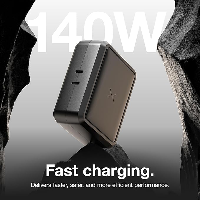 NOCO XGrid X140: 140W USB-C Charger – Dual Port GaN Power Adapter with PD 3.1, QC 5.0, and PPS – Fast Charging with Smart Power Distribution – Foldable Wall Plug, UL Listed