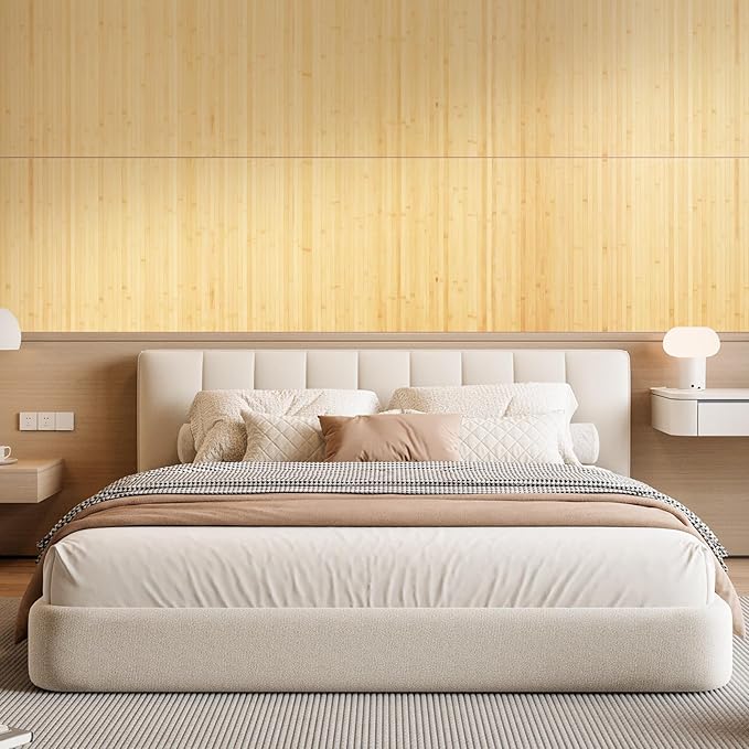 OUZUGIE 2 Pack 96x24 Inch Natural Bamboo Wall Panel – Carbonized Pole Wrap Paneling for Walls, Ceilings, Cabinets, Furniture – Ideal for Bedroom, Living Room & Office DIY Decor