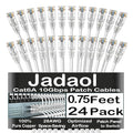 Jadaol UL Listed Patch Cables Cat 6a / Cat 6 0.75 ft 24-Pack, 10Gbps 550MHz by Jadaol
