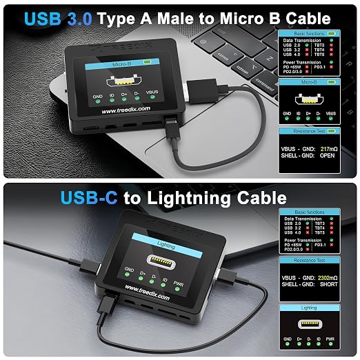 Treedix USB Cable Tester with 2.4" Color Screen - Image 5