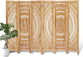 ALeesing 6 Panel Wood Room Divider Fully Assembled, Decorative Room Dividers and Folding Screens, 5.6Ft Room Divider Screen Freestanding Partition Wall Dividers for Home Bedroom Office, Light Brown