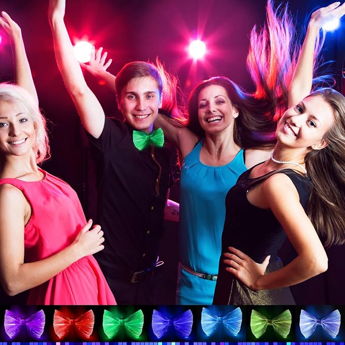 light up bow tie LED Fiber Optic Bowtie 7 Colors & 5 Modes - Image 6