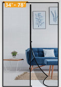Yotache Magnetic Screen Door Fits Door Size 34 x 78, Screen Size 36" x 79" Reinforced Fiberglass Mesh for Back Door Black