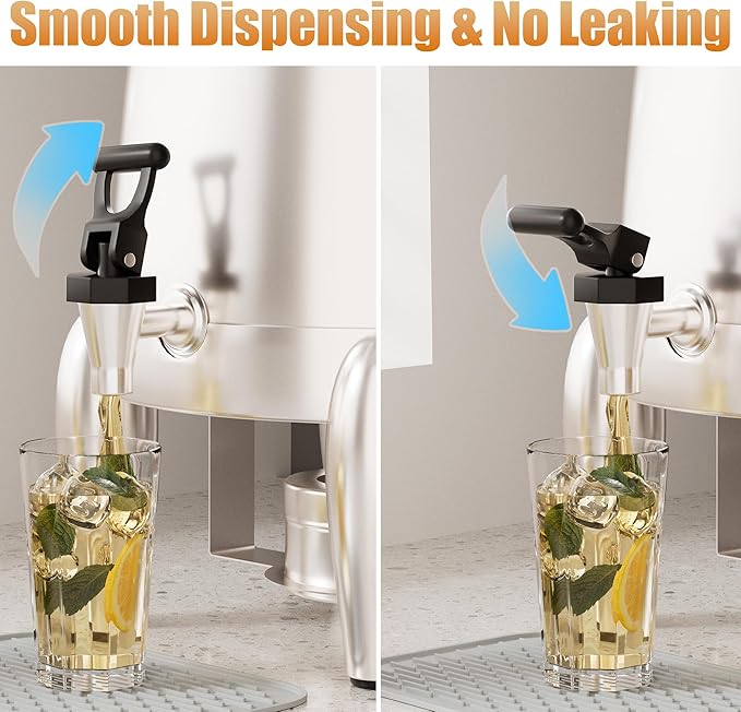 3 Gallon Beverage Dispenser with Stand, Commercial Coffee Urn with Spigot, Hot Drink Buffet Warmer Server for Parties Weddings Holiday Entertaining Catering Events (Plus Mixing Spoon and Drip Mat)