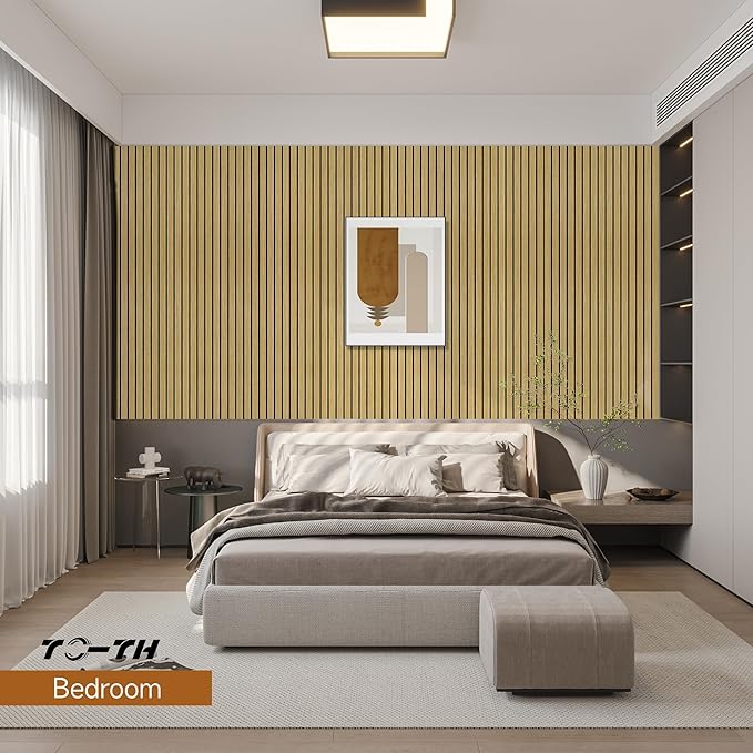 TO-TH Large Art Acoustic Panels,5 Pack Sound Absorbing Panels,47.2” x 23.6” x 0.4” Soundproof Panels,High-Density Acoustic Wall Panels,Decorative Sound Panels with Wood-Look