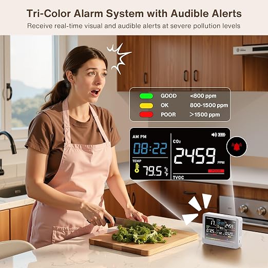 Professional 16 in 1 Air Quality Monitor Indoor 10h Battery & 5.5" Display 9 - Image 5